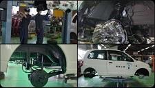 自動車工学科2年生　下回り防錆塗装実習