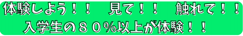 体験しよう！見て！触れて！