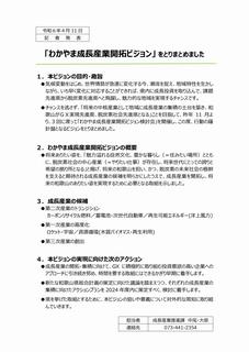 「わかやま成長産業開拓ビジョン」 をとりまとめました