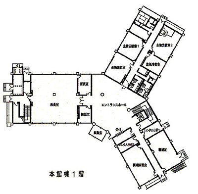 本館棟1階案内図の画像