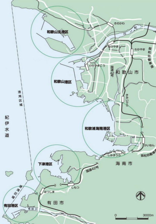 和歌山下津港のマップ