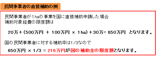 民間の直接補助の画像