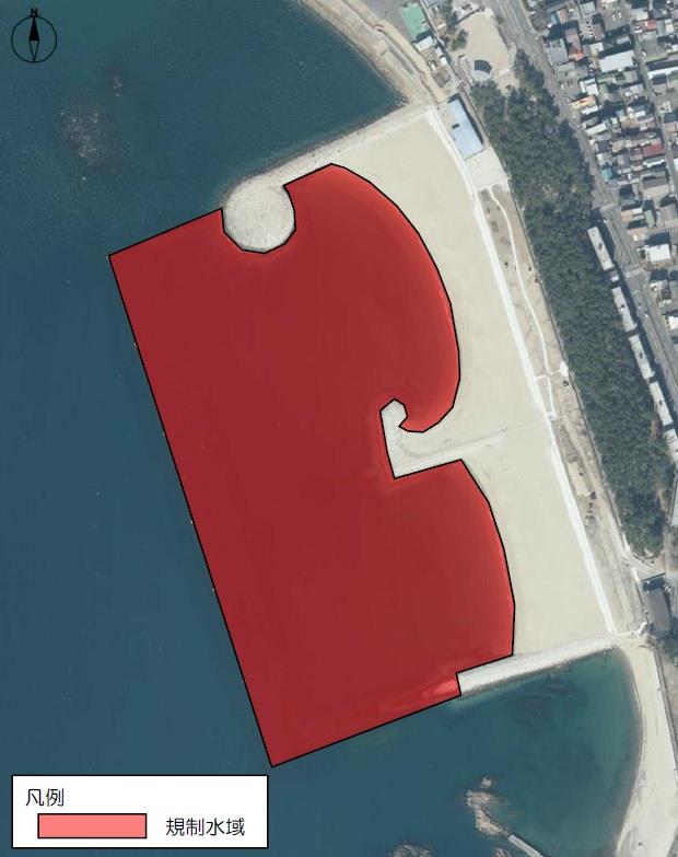 田辺扇ヶ浜海水浴場規制水域図
