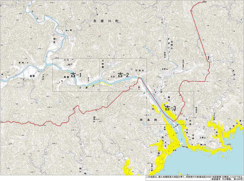 古座川町の地図