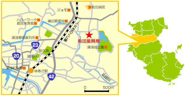 地図:有田振興局の画像