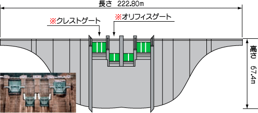 ダム正面図