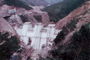 広川ダム建設中の写真