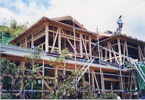 紀州材を使用した住宅の建築状況写真