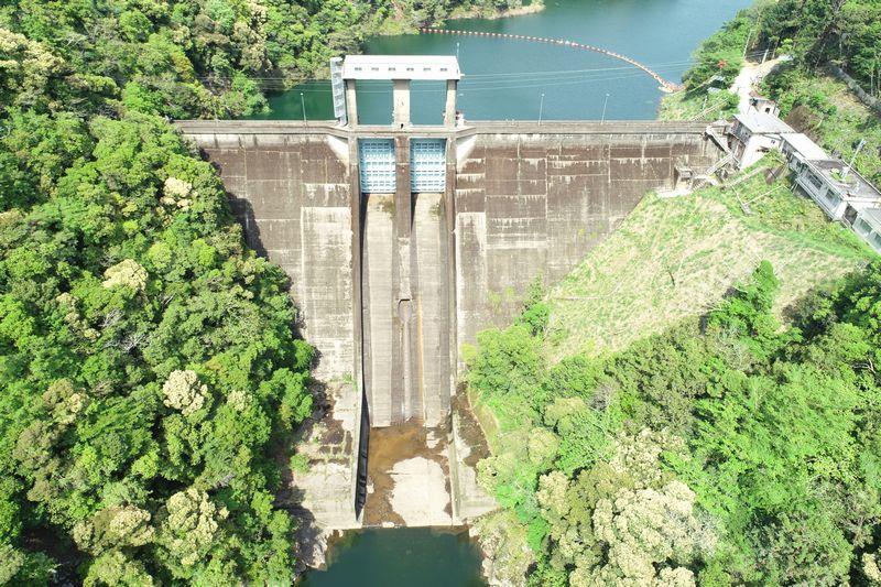 七川ダム下流面空撮