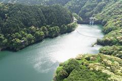 七川ダム上流面空撮