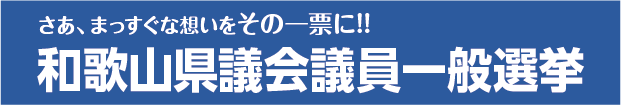 さあ、まっすぐな想いをその一票に!!和歌山県議会議員一般選挙