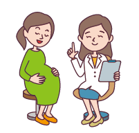 妊婦健診を行うイラスト