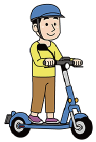 電動キックボードに乗る人のイラスト