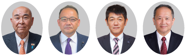新島 雄 議員、玄素 彰人 議員、山家 敏宏 議員、中尾 友紀 議員