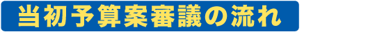 当初予算案審議の流れ