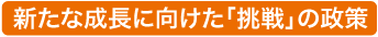 新たな成長に向けた「挑戦」の政策