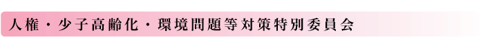 人権・少子高齢化・環境問題等対策特別委員会