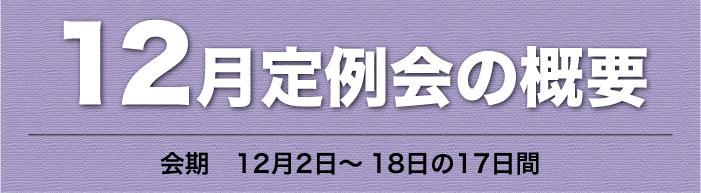 12月定例会の概要