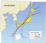 大型台風の進路図