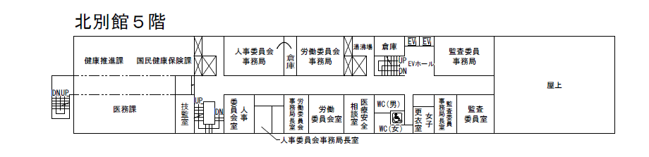 北別館5階のフロアマップ