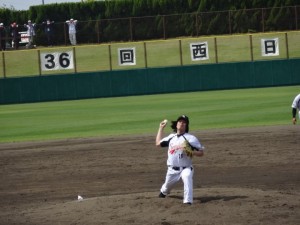 力投するサンデーサイレンス・笠松投手